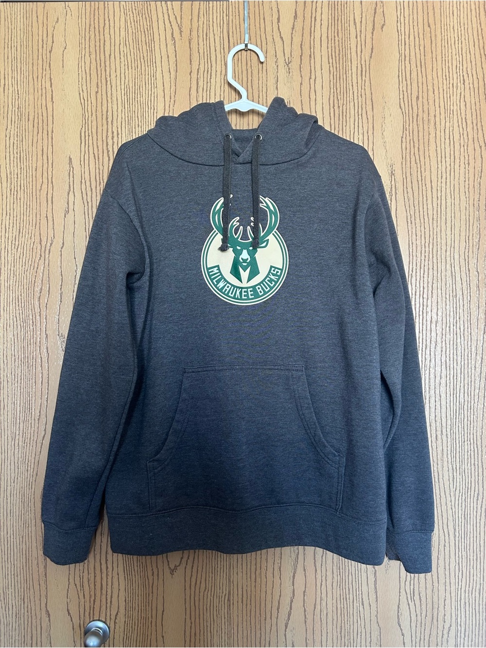NBA Dark Gray Crewneck Hoodie with Green Logo